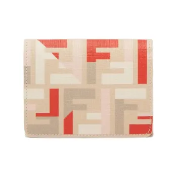 FENDI ROMA Fabric Wallet Women's Beige