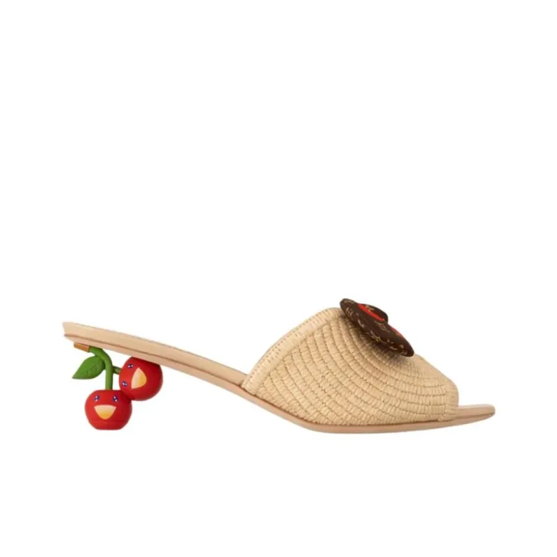 Takashi Murakami x LOUIS VUITTON Quiet Slide Slippers Women's Beige-1
