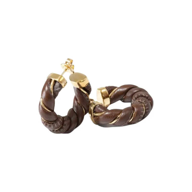 Bottega Veneta Silver Earrings Women's Brown-0