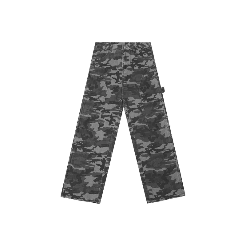 WARRIOR Cargo Pants Women's Black White Camouflage-1