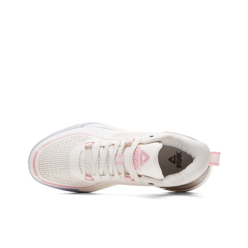 PEAK Cushioning, Breathable, And Wide Coverage Low Top Basketball Shoes Women's Ivory Pink-3