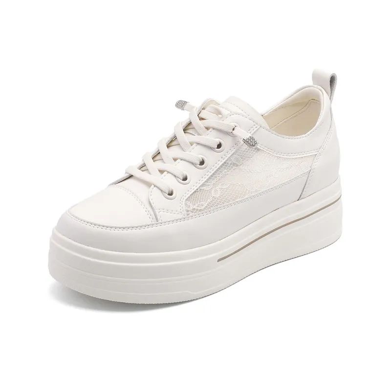 RED DRAGONFLY Women's Trendy Sneakers & Casual Shoes Women's White Platform Height Increasing Breathable-0
