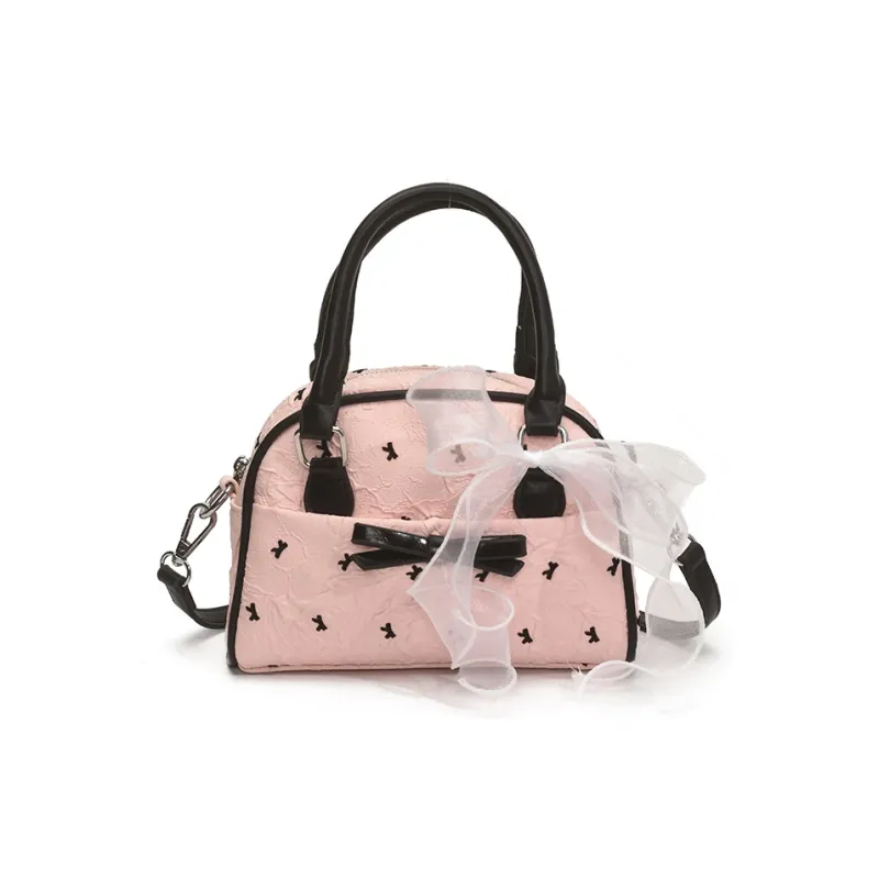 Meow In The Grass PU Shoulder Bag, Crossbody Bag, Handbag Women's Pink/White-0