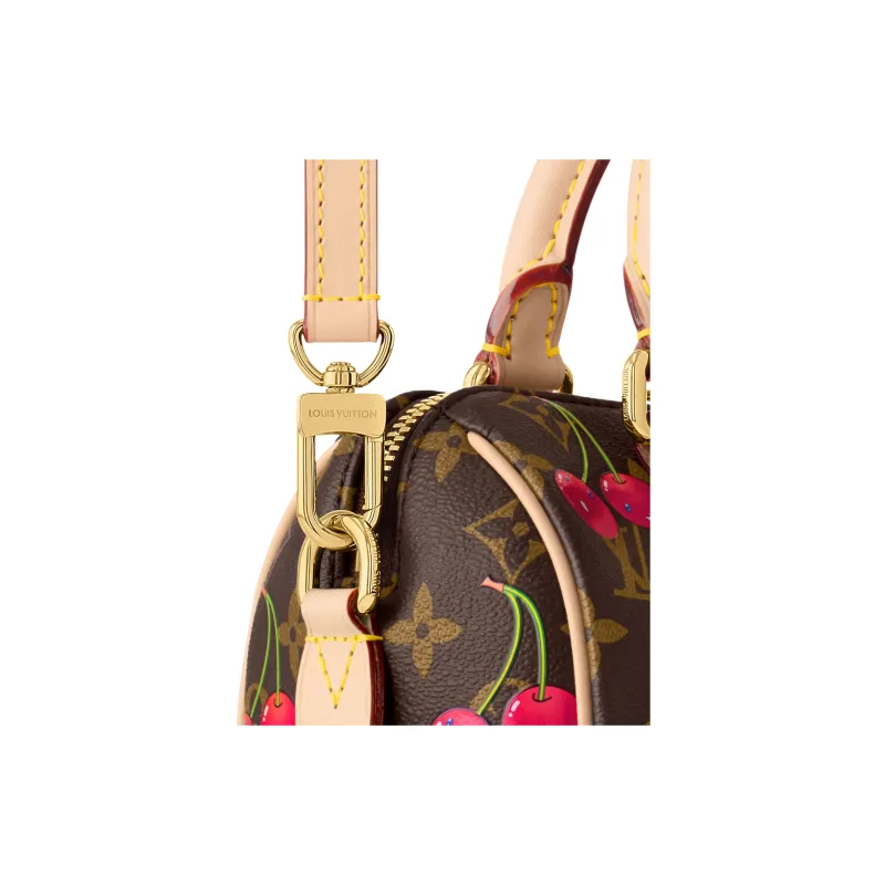 LOUIS VUITTON X Takashi Murakami Cherry Speedy Bandouliere 20 Brown Monogram-4