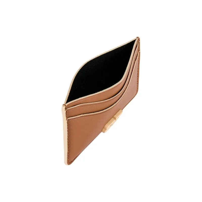 GANNI Leather Card Holder Card Holder Women's Brown-3