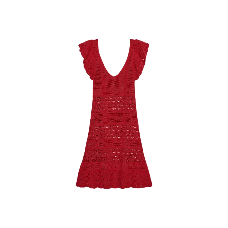 ZARA Sleeveless Dresses Women's Red-1