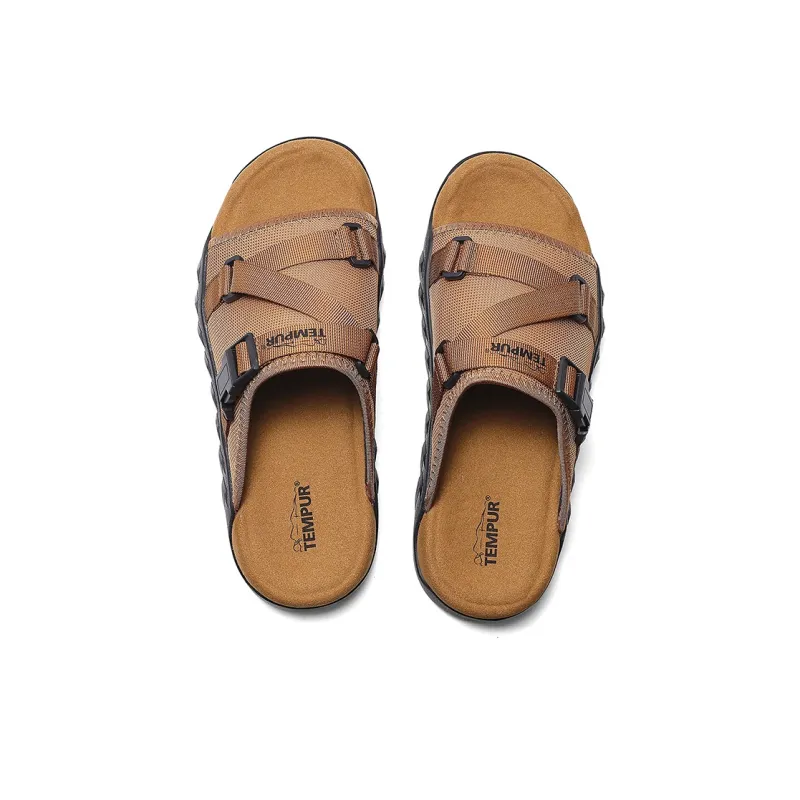 TEMPUR Slide Slippers Men's Wheat Ear Brown-2