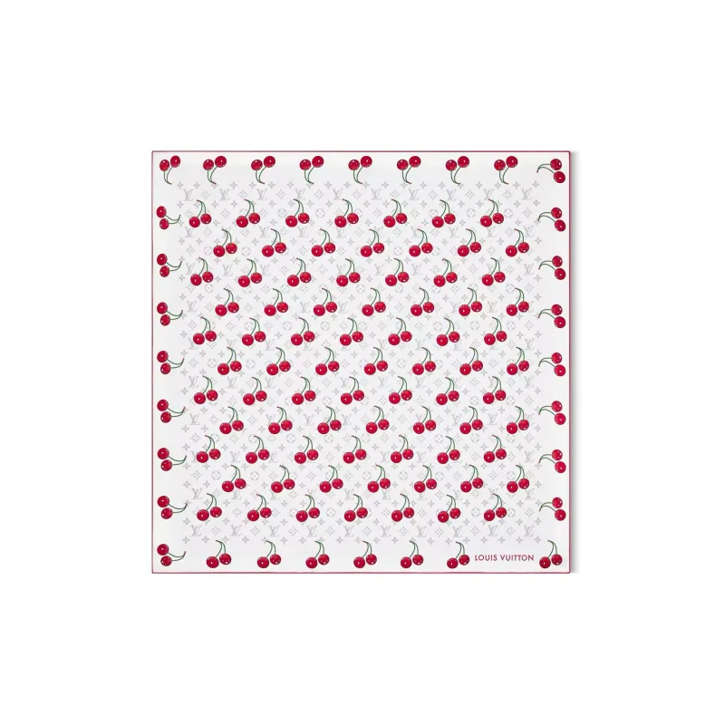 LOUIS VUITTON Mulberry Silk Scarves Unisex White-0