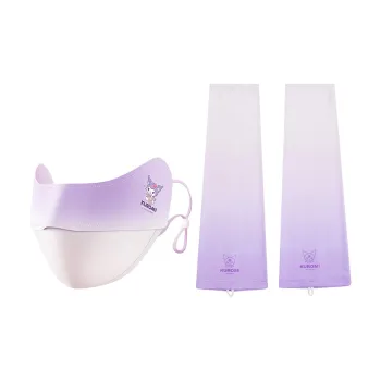 Sanrio Kuromi Polyester Sun Protection Sleeve+Sun Protection Face Mask Unisex
