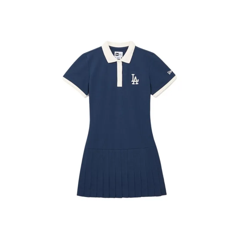 New Era Short Sleeved Dresses Women's Navy Blue-0