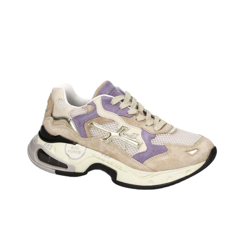 PREMIATA Sharky Low Top Casual Shoes Women's Beige-2