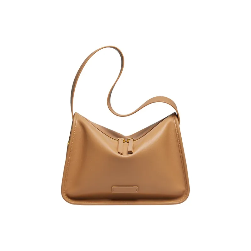 Narandu Cow Leather Shoulder Bag, Pillow Bag, Crossbody Bag, Shoulder Bag Women's Black/Salted Coffee/Cream Apricot-9