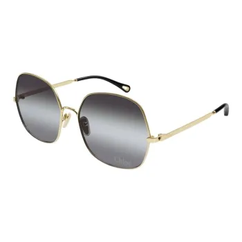 Chloe Metal Oval Sunglasses Women's Gold
