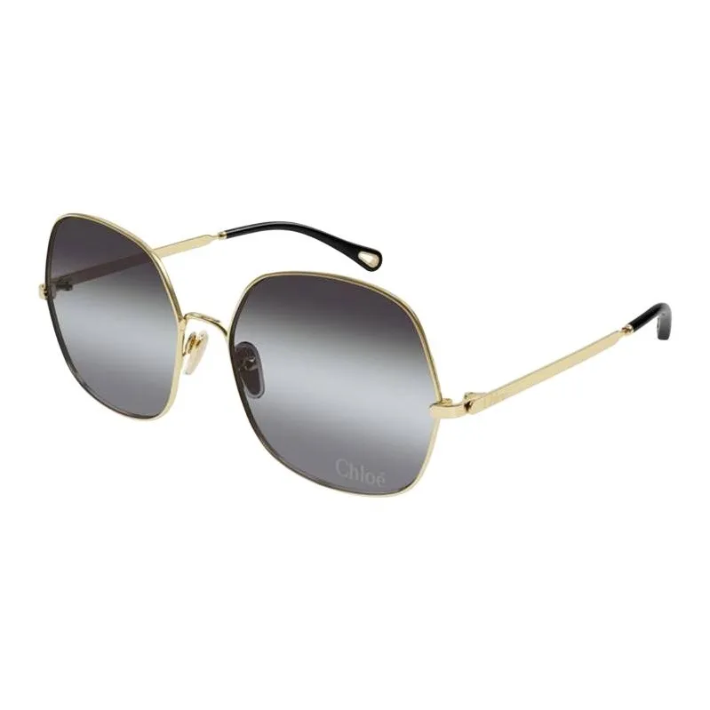 Chloe Metal Oval Sunglasses Women's Gold-0