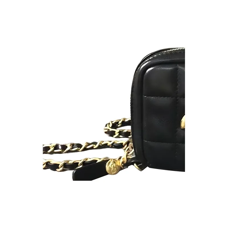 CHANEL Lambskin Shoulder Bag, Crossbody Bag Women's Black-1