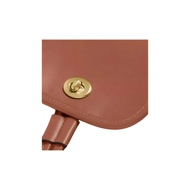 COACH Turnlock Leather Backpack Trumpets Women's Brown-4