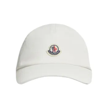 Moncler Cotton, Gabardine Baseball Caps Kids' White