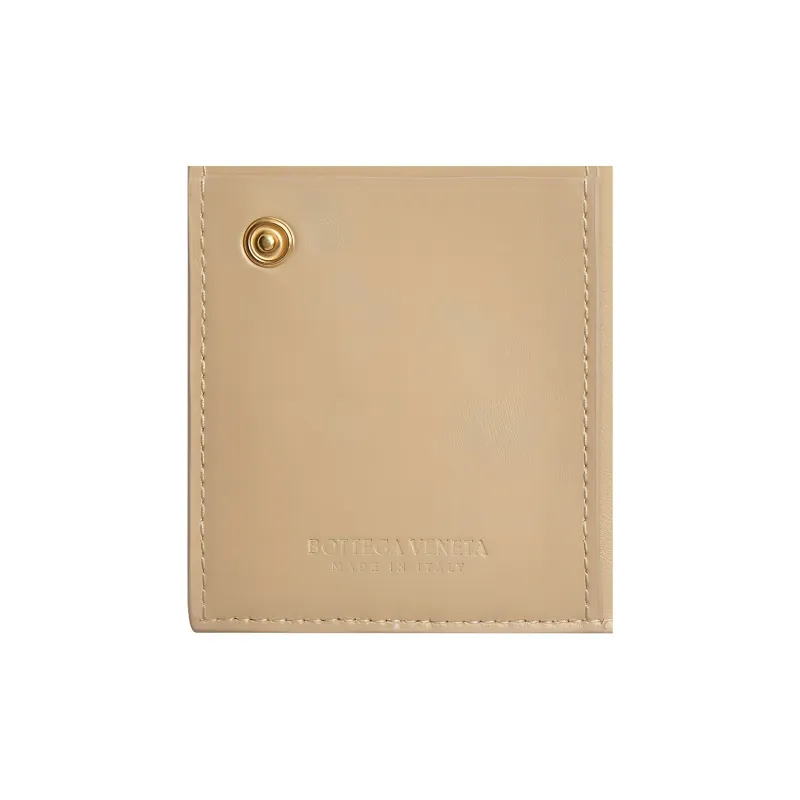 Bottega Veneta Sheepskin With Cow Leather Wallet Medium Size Women's Oat-4