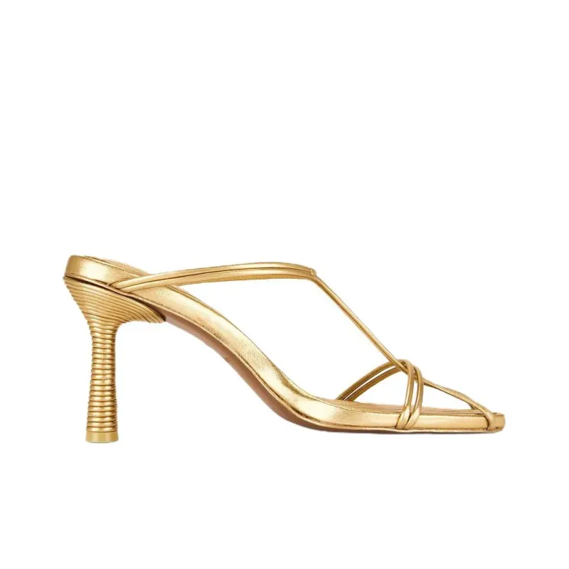 CULT GAIA Slide Slippers 9cm Women's Gold-1