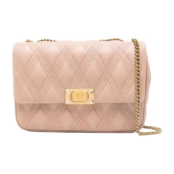 Valentino VLogo Signature Calfskin Shoulder Bag Women's Dark Pink