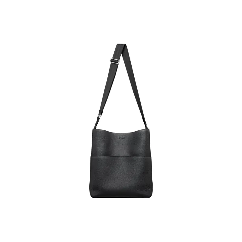 DIOR Calfskin Hobo Bag Shoulder Bag Unisex Black-1