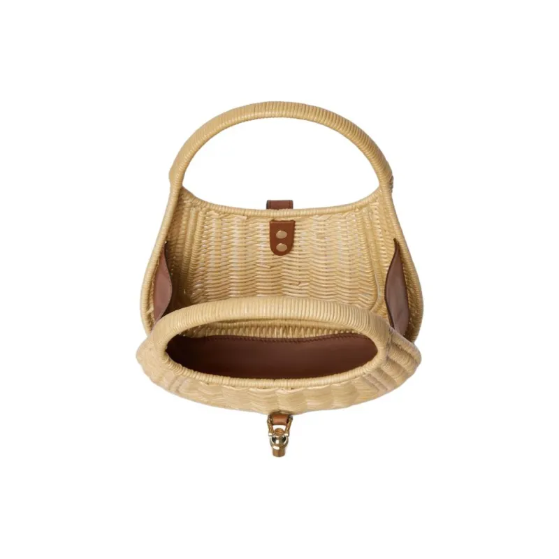 GUCCI Jackie 1961 Wicker Handbag Medium Size Women's Natural-4