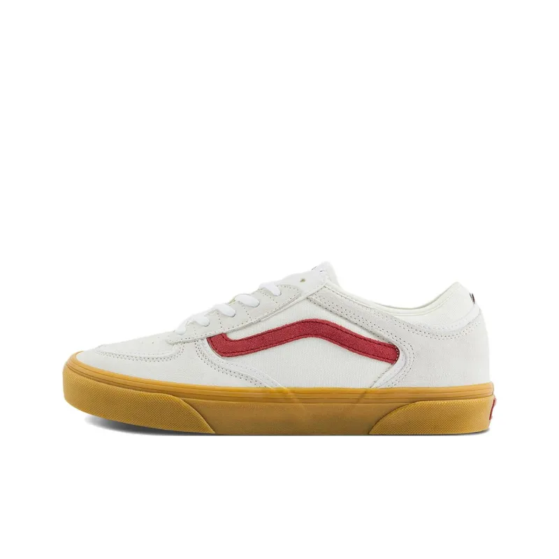 Vans Skate Rowley Low Top Skateboard Shoes Unisex White Red Brown-0