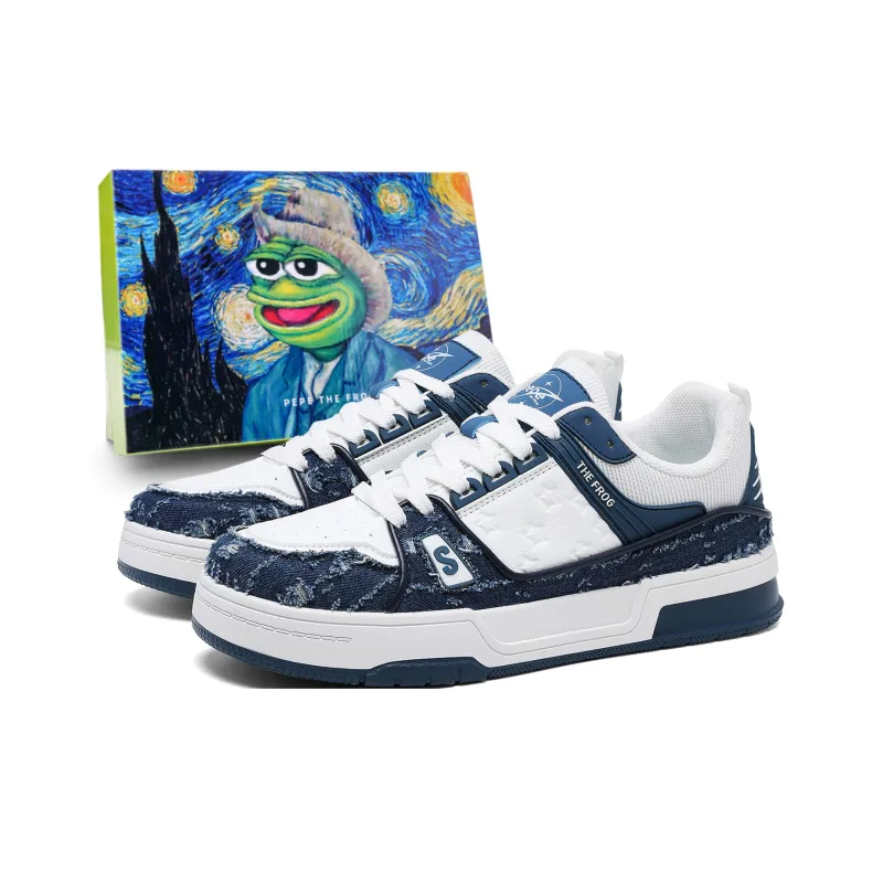 Pepe The Frog Low Top Skateboard Shoes Men's-15