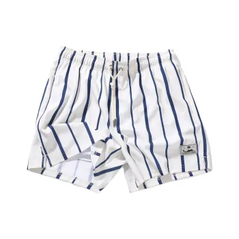 GAILANG Beach Shorts Men Beige Stripes