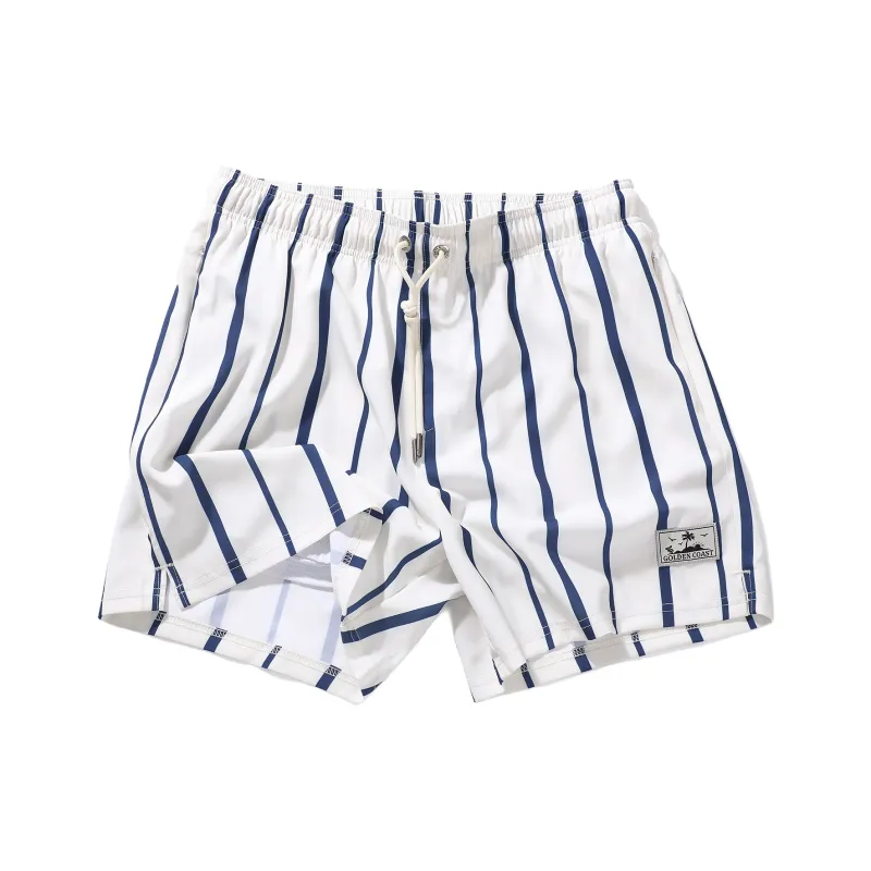 GAILANG Beach Shorts Men Beige Stripes-0