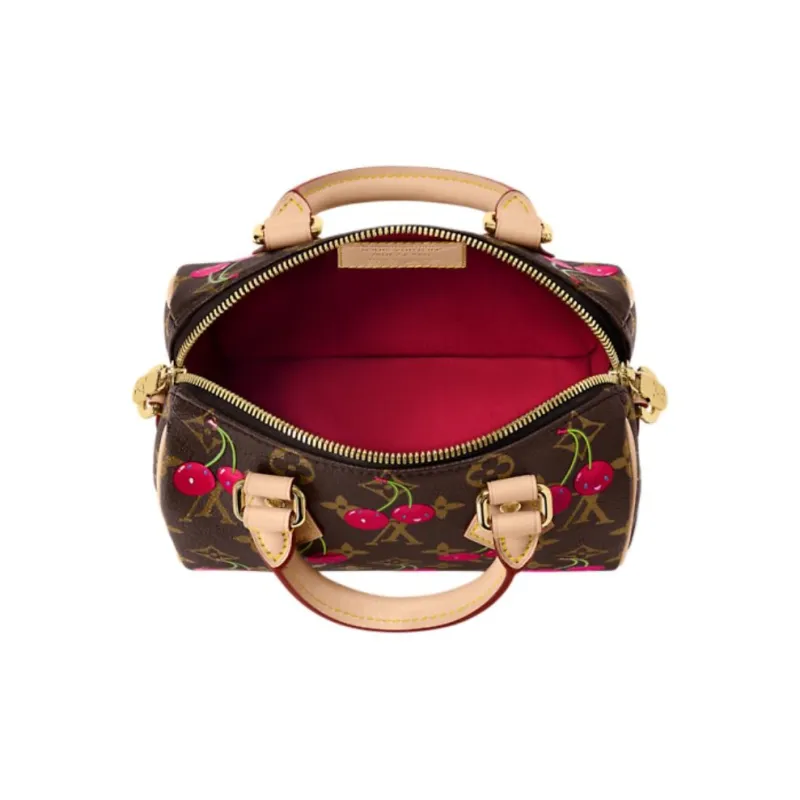 LOUIS VUITTON X Takashi Murakami Cherry Speedy Bandouliere 20 Brown Monogram-3
