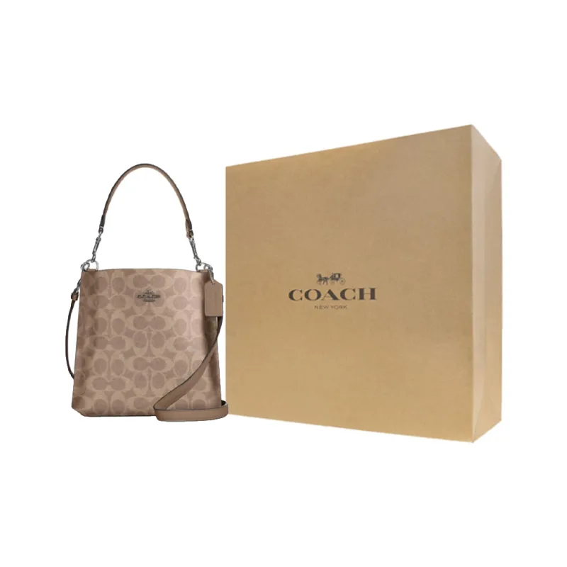 COACH Mollie Artificial Leather Water Resistant Bag, Shoulder Bag, Crossbody Bag, Handbag Medium Size Women's Milk Tea-2