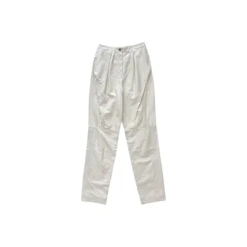 CHANEL 22C Leather Pants Women's White