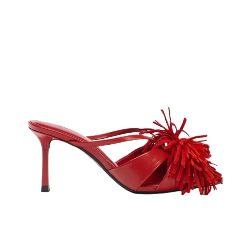 ZARA PU Polyurethane Abrasion Resistant Slide Slippers Women's Red-1