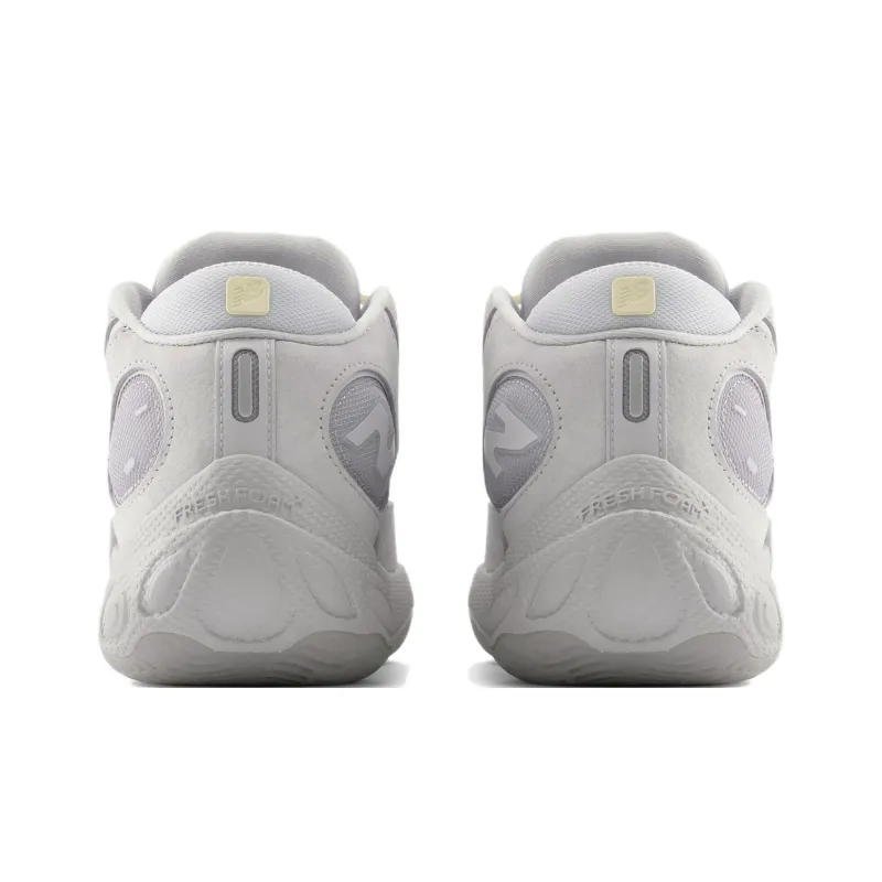 New Balance NB Fresh Foam BB V3 Breathable And Wear resistant Mid Top Basketball Shoes Unisex Light Gray Purple-4