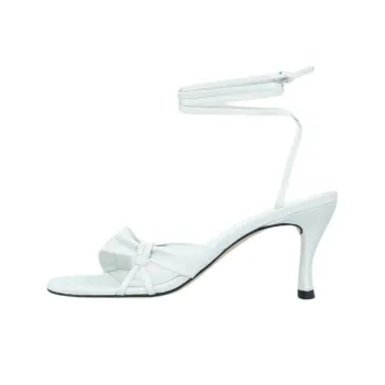 By Far Layla Burrata Creased One Strap Sandals 7.5cm Women's White