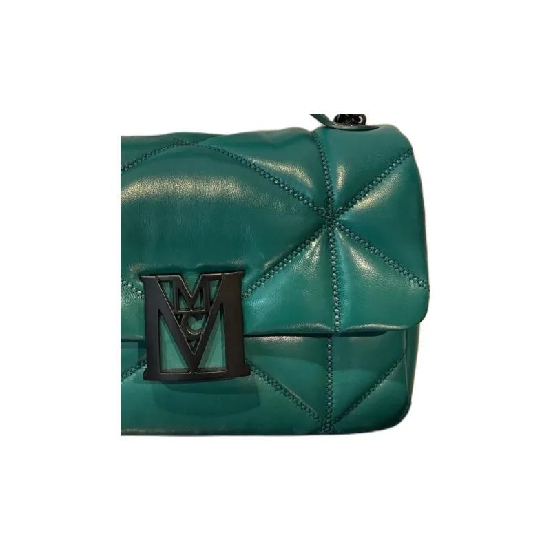 MCM Mode Travia Embossed Goat Skin Satchel Bag Shoulder Bag Crossbody Bag Handbag Mini Women's Green-2