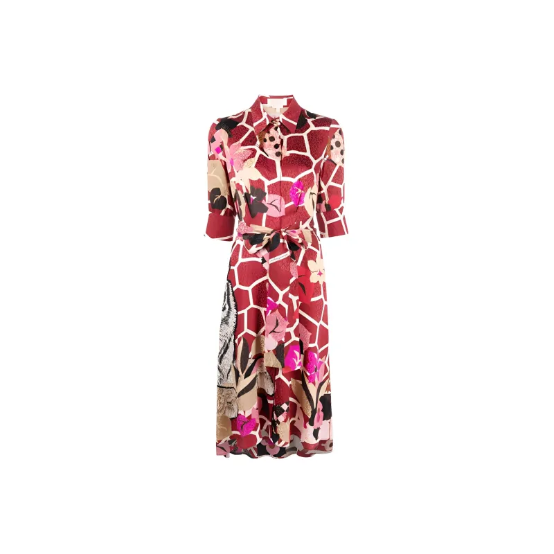 Ferragamo Short Sleeved Dresses Women's Red-0