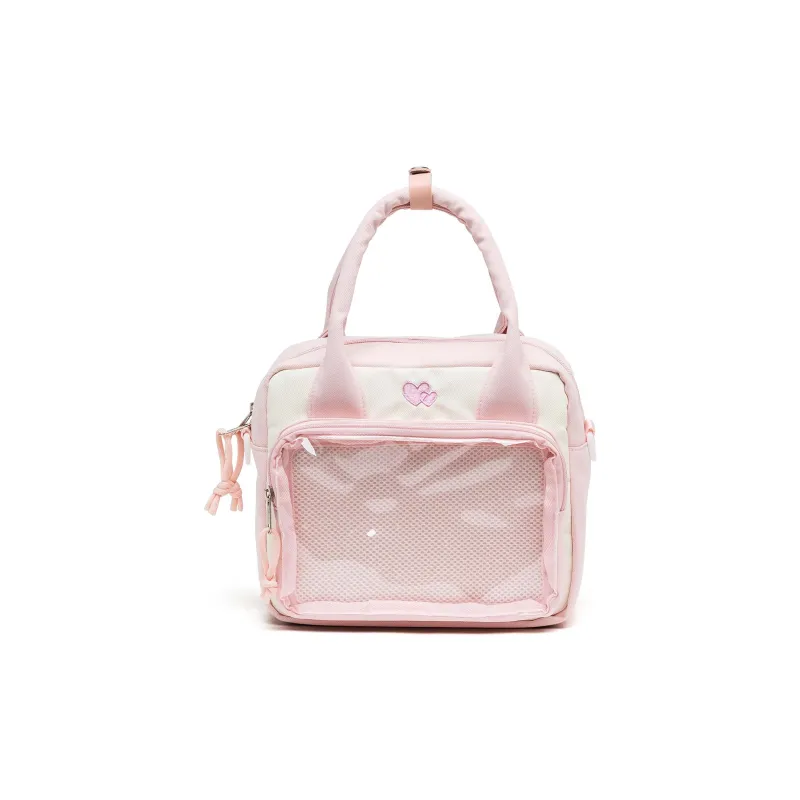 CAREBEARS Polyester Handbag Women's Beige/Pink-2