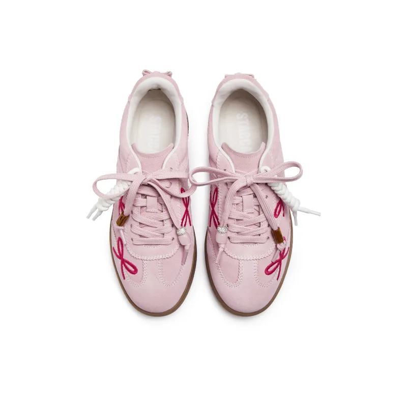 Staccato Butterfly Musical Note Low Top Skateboard Shoes Women's Vibrant Pink-3