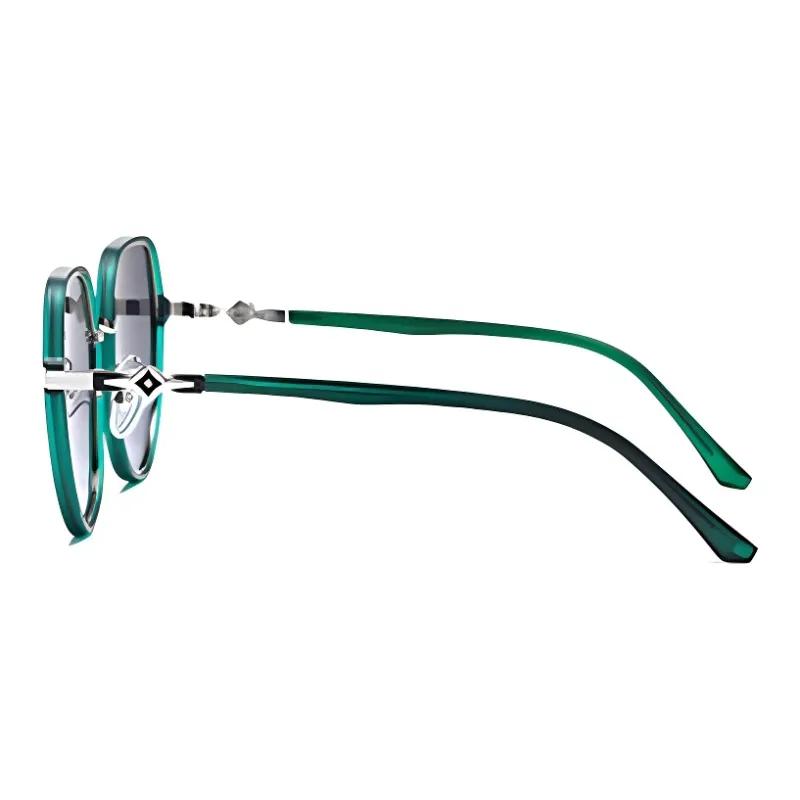 AAJF TR/Memory Plastic Metal Round Sunglasses Women's-10