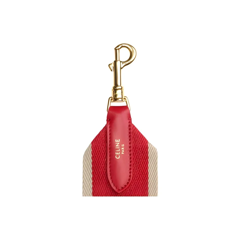 CELINE Fabric And Cow Leather Bag Strap Women's Red-2