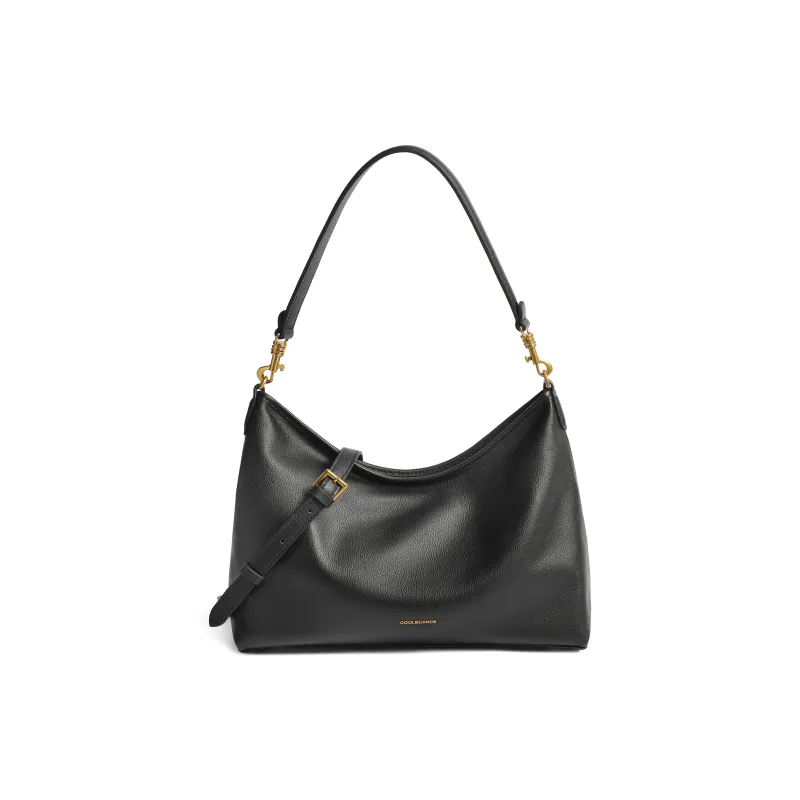 BELLE Cow Leather Tote Crossbody Bag, Shoulder Bag Medium Size Women's Gray/Beige-11