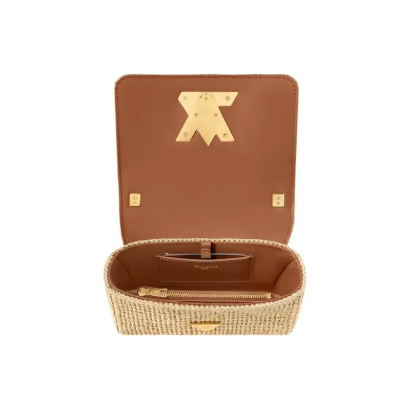 LOUIS VUITTON Raffia Handbag, Shoulder Bag Trumpets Women's Beige-3