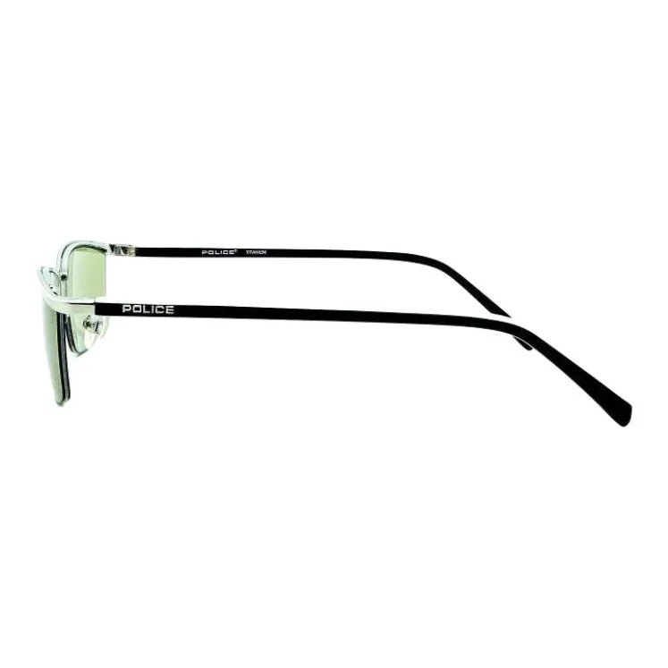 Police Titanium Plastic Irregular Shape Sunglasses Men's Silver-2