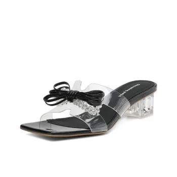 JIUXINGDAO Rhinestone Crystal Odor Resistant Slide Slippers Women's