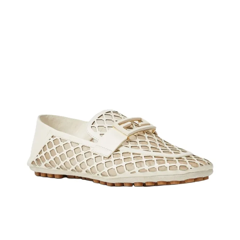 FENDI Baguette Casual Single Shoes Women's White-2