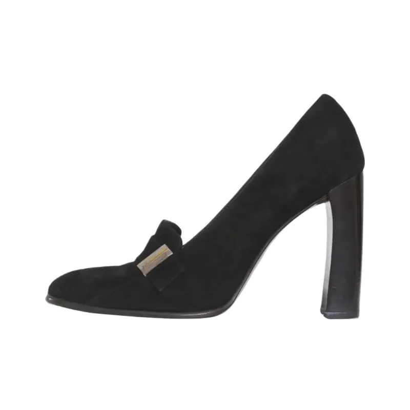 GUCCI Chunky Heel High Heels 10cm Women's Black-0