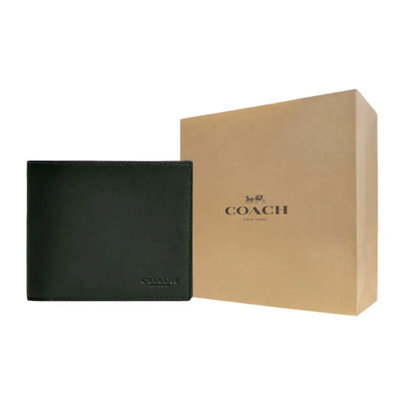COACH 3 IN 1 Wallet Glove Tanning Coin Purse Wallet Men's Green-6