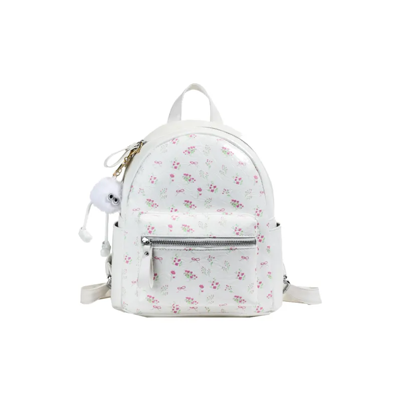 HCXK PU Backpack Women's White/Silver/Black-0